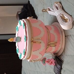 Loungefly Disney Alice in Wonderland Unbirthday Cake Crossbody Handbag, NWT